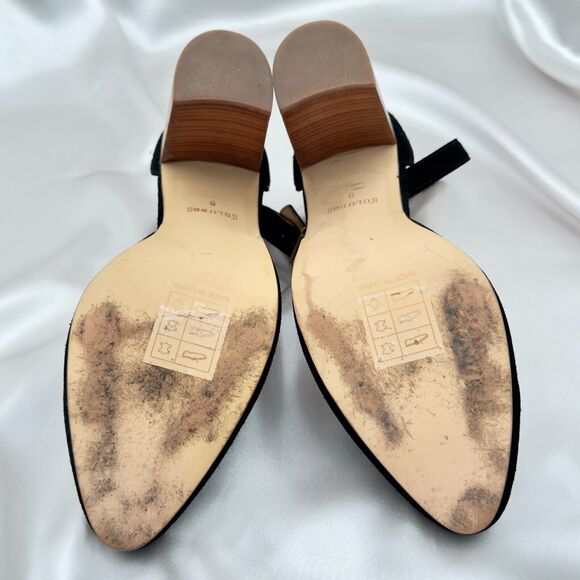 Soludos The Colette Black Split Suede Leather Block Heels Sandal Size 9 - Picture 9 of 11